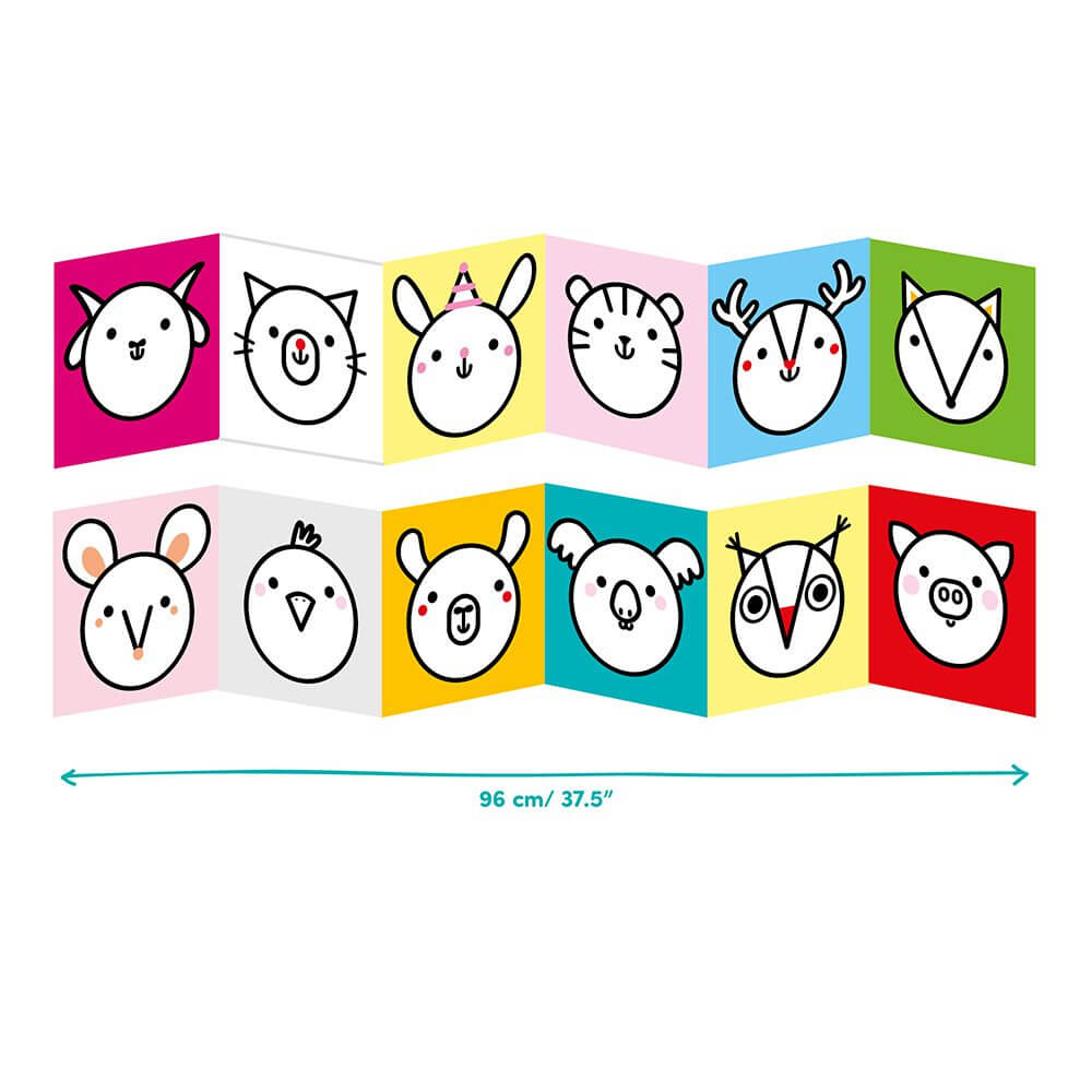 Livro de Colorir Looongo +18m – Animais | Banana Panda Mini-Me - Baby & Kids Store