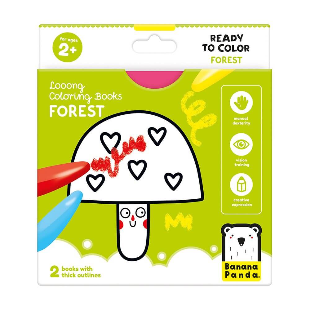Livro de Colorir Looongo +2A – Floresta | Banana Panda Banana Panda Mini-Me - Baby & Kids Store
