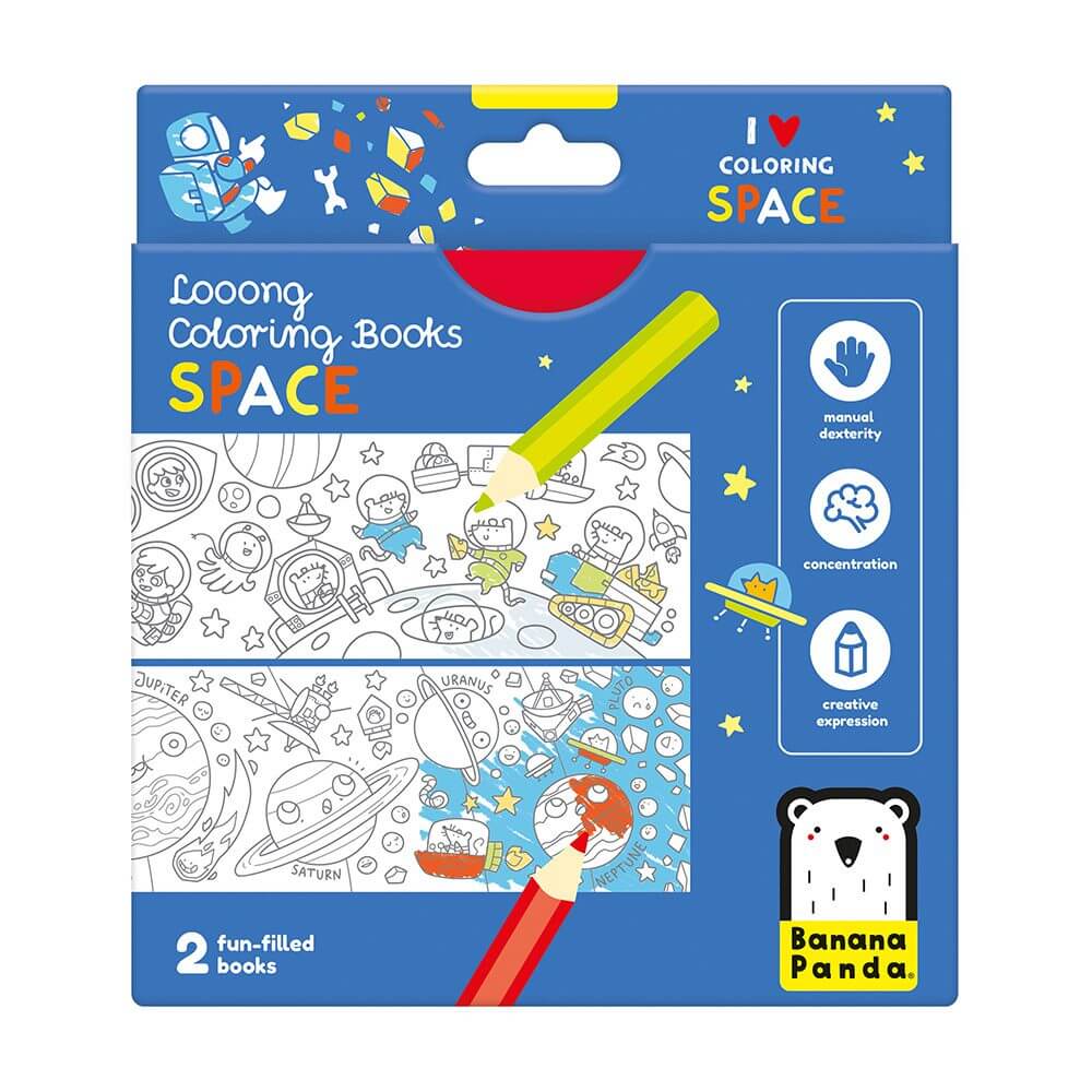 Livro de Colorir Looongo – Espaço | Banana Panda Banana Panda Mini-Me - Baby & Kids Store