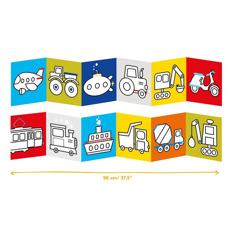 Livro de Colorir Looongo +2A – Veículos | Banana Panda Mini-Me - Baby & Kids Store
