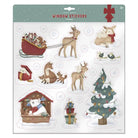 Little Dutch Christmas window stickers with reindeer, sleigh, polar bear, and tree for festive decor.