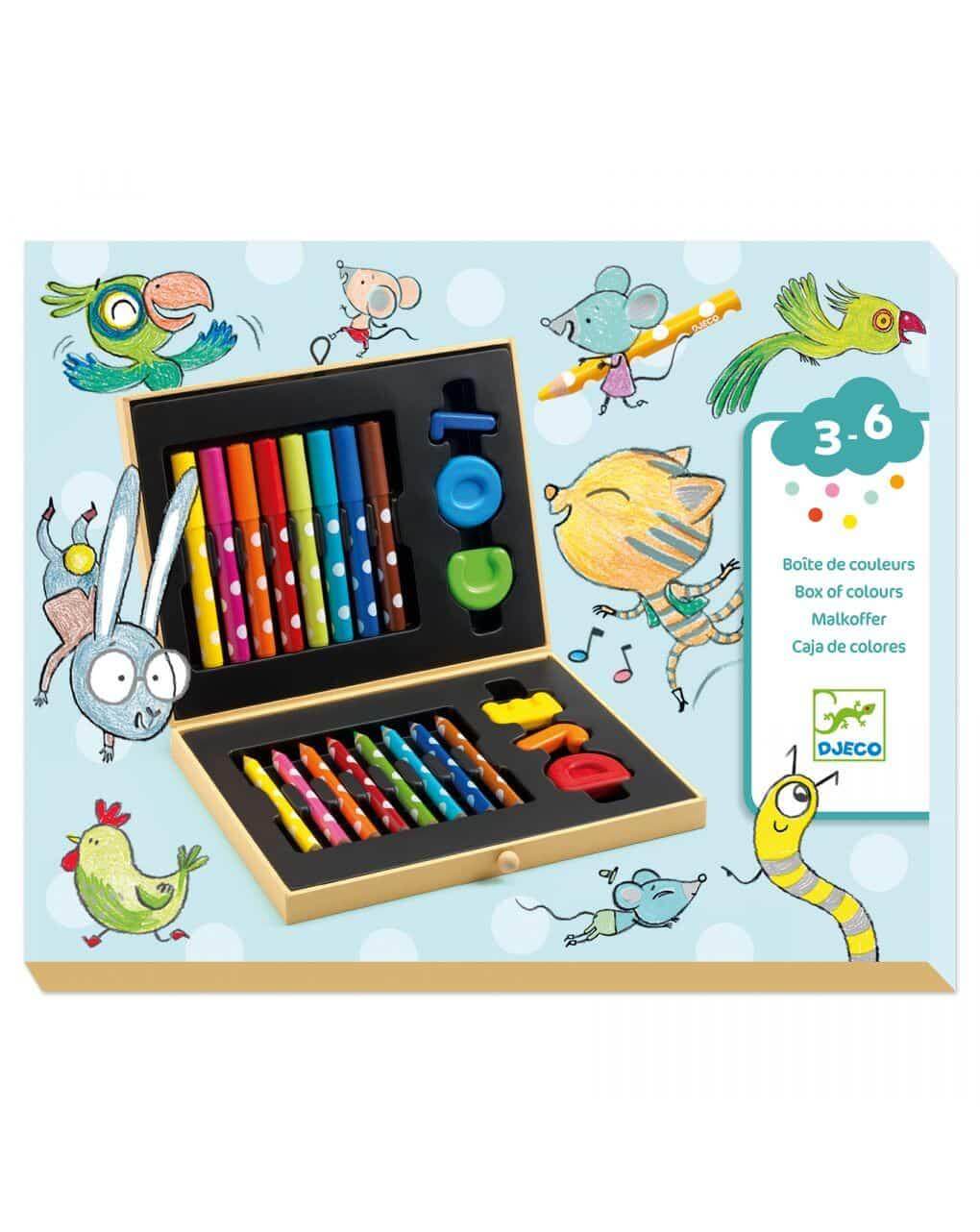 Caixa de pinturas pequena (lápis e canetas) - Djeco - Mini-Me - Baby & Kids Store