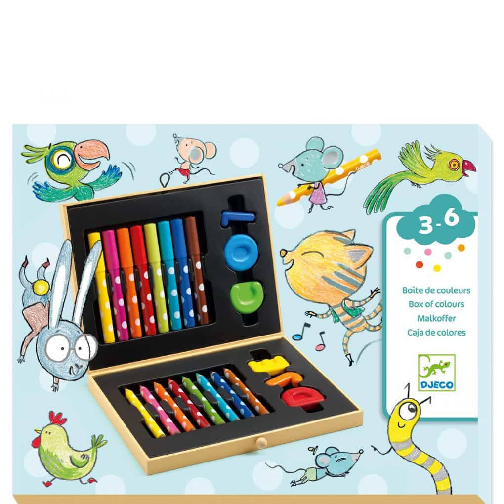 Caixa de pinturas pequena (lápis e canetas) - Djeco Djeco Mini-Me - Baby & Kids Store