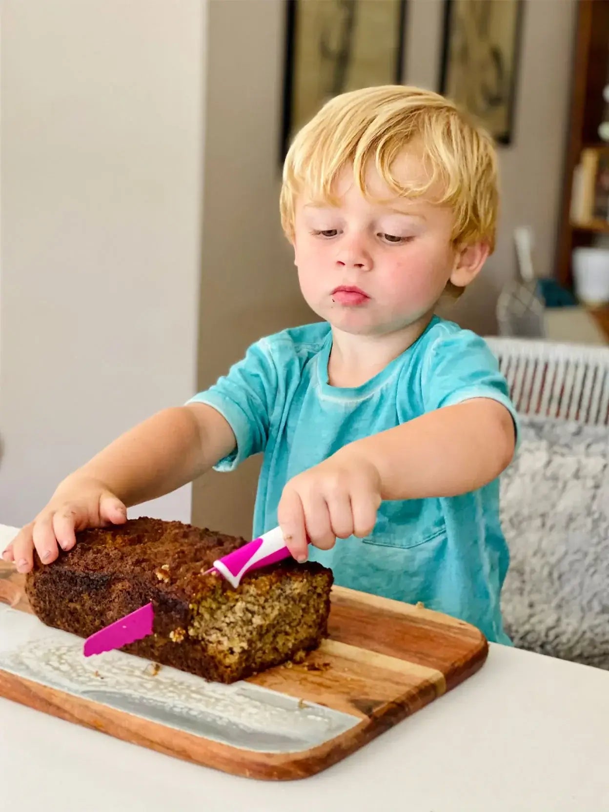 Kiddikutter - Faca de cozinha para autonomia da criança - Pink Mini-Me - Baby & Kids Store