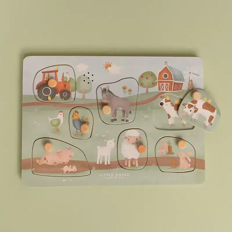 Puzzle de encaixe sonoro - Little Farm | Little Dutch Mini-Me - Baby & Kids Store