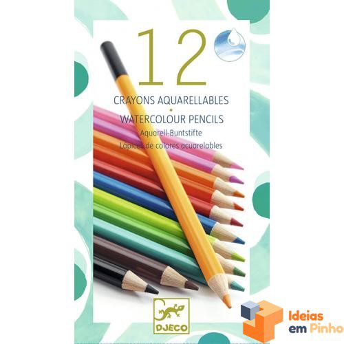 Caixa de 12 Lápis de cor Aguarela | Djeco Djeco Mini-Me - Baby & Kids Store