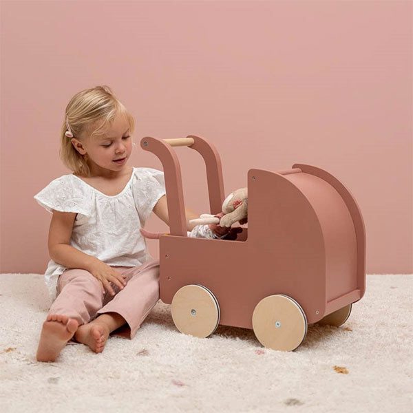 Carro de Bonecas em madeira - Rosa | Little Dutch Mini-Me - Baby & Kids Store
