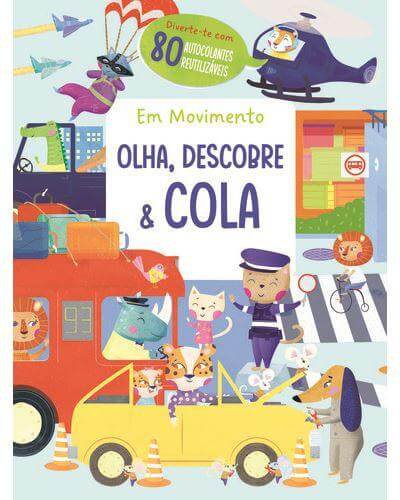 Livro autocolantes Olha, Descobre e Cola - Em movimento Yoyo Books Mini-Me - Baby & Kids Store