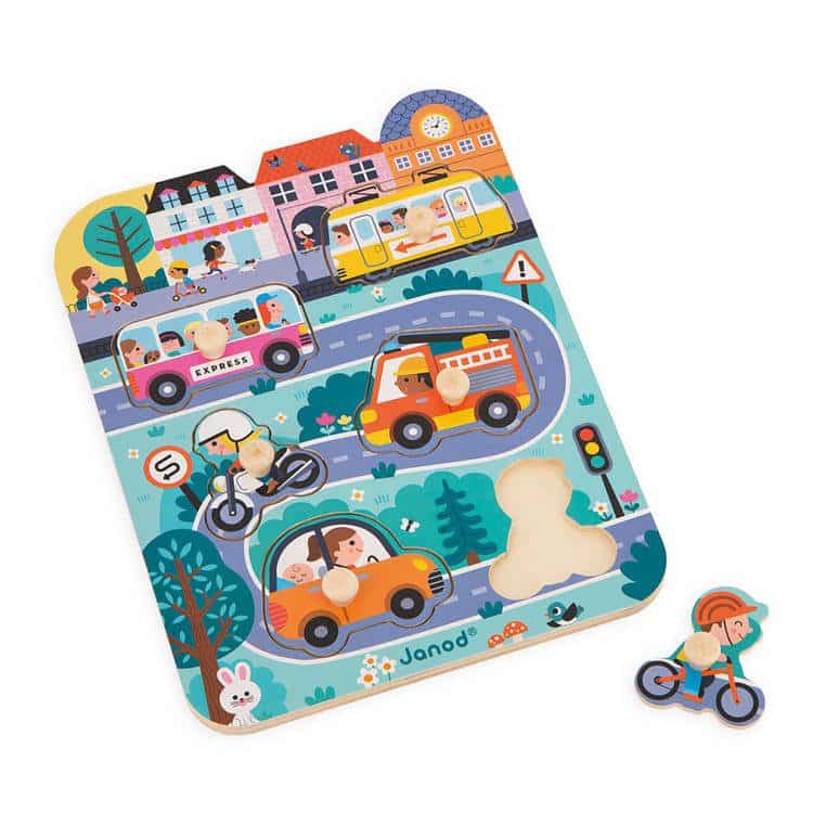 Puzzle de encaixe +18m "Veículos" | Janod Mini-Me - Baby & Kids Store