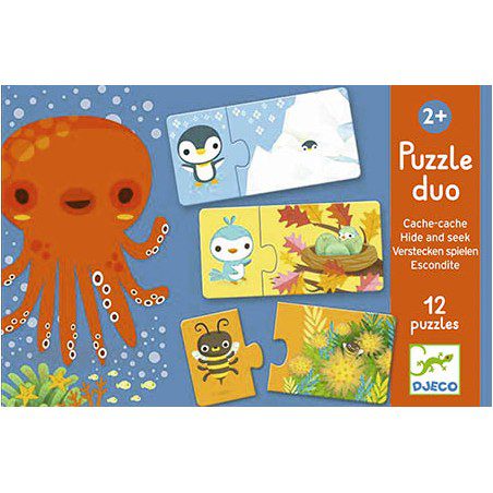 Puzzle duo "Animais Escondidos" 2+ | Djeco - Mini-Me