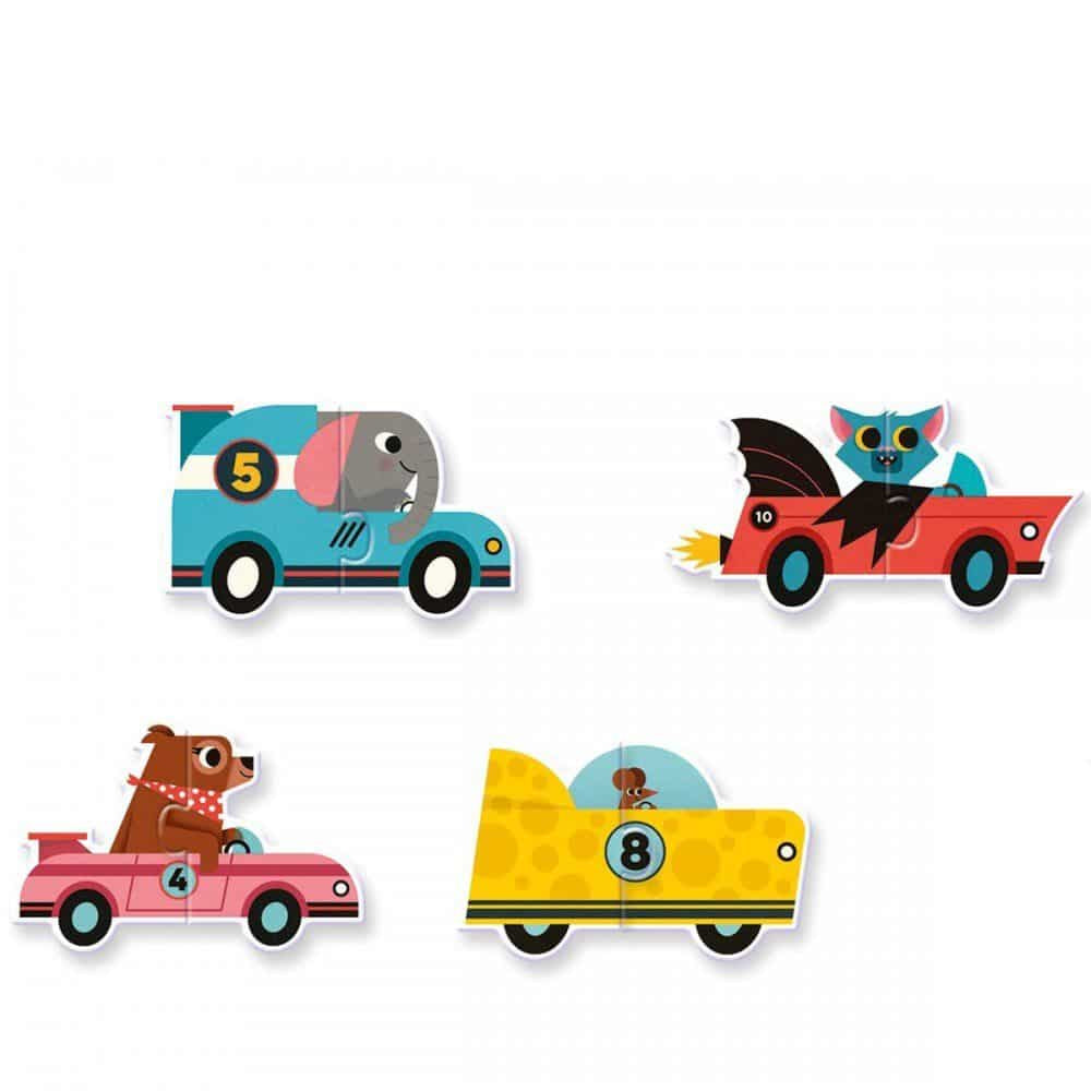 Puzzle duo "Carros de corrida" 2+ | Djeco Mini-Me - Baby & Kids Store