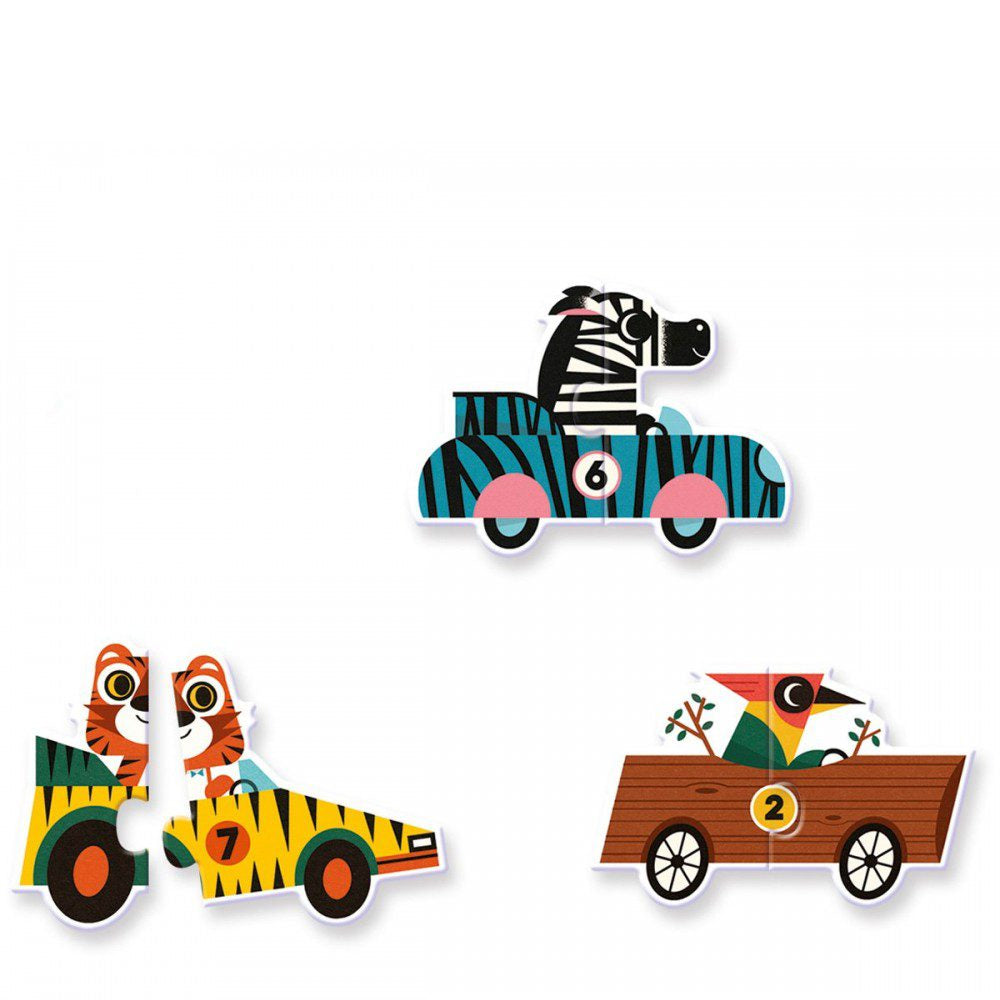 Puzzle duo "Carros de corrida" 2+ | Djeco Djeco Mini-Me - Baby & Kids Store