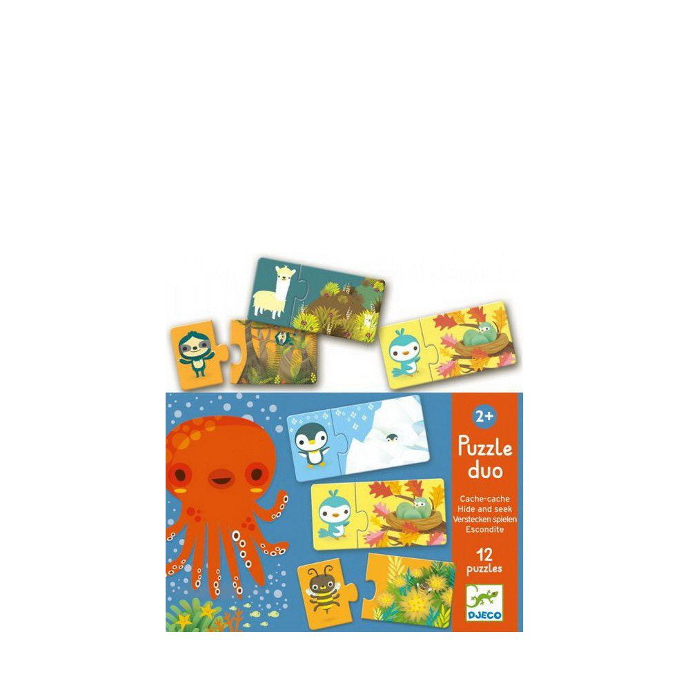 Puzzle duo "Animais Escondidos" 2+ | Djeco Djeco Mini-Me - Baby & Kids Store
