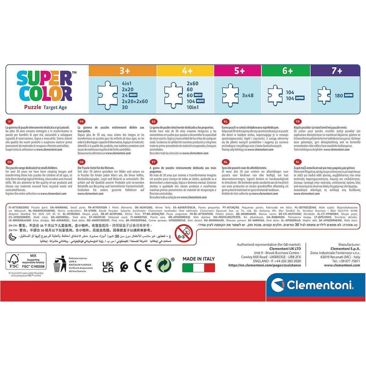 Puzzle Mickey 2X20 - Clementoni product details and target age information.