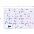 Puzzle Mickey 2X20 - Clementoni featuring empty puzzle pieces design, size dimensions indicated.