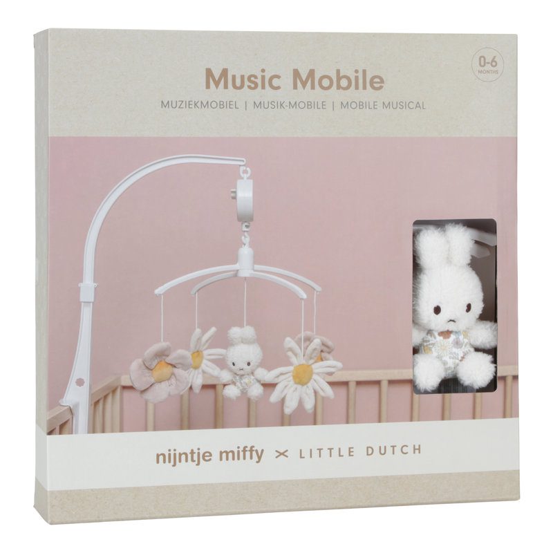 Mobile musical Miffy – Vintage Flowers | Little Dutch Mini-Me - Baby & Kids Store