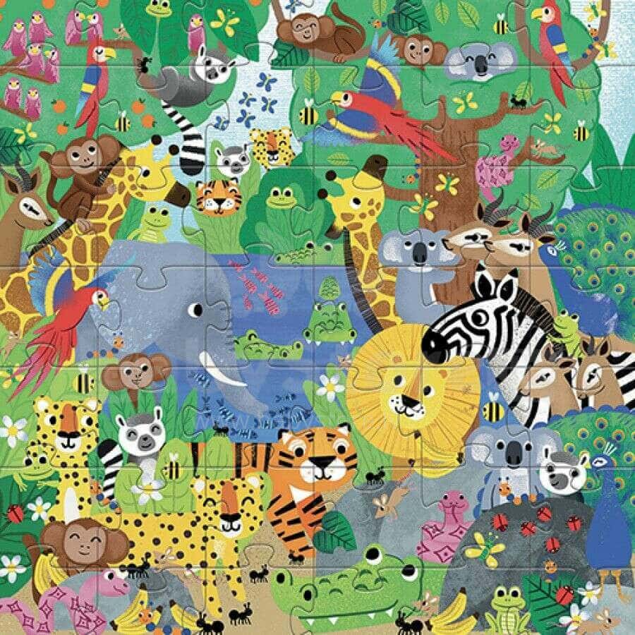 Puzzle gigante 54 peças - 1 a 10 Selva | Djeco Djeco Mini-Me - Baby & Kids Store