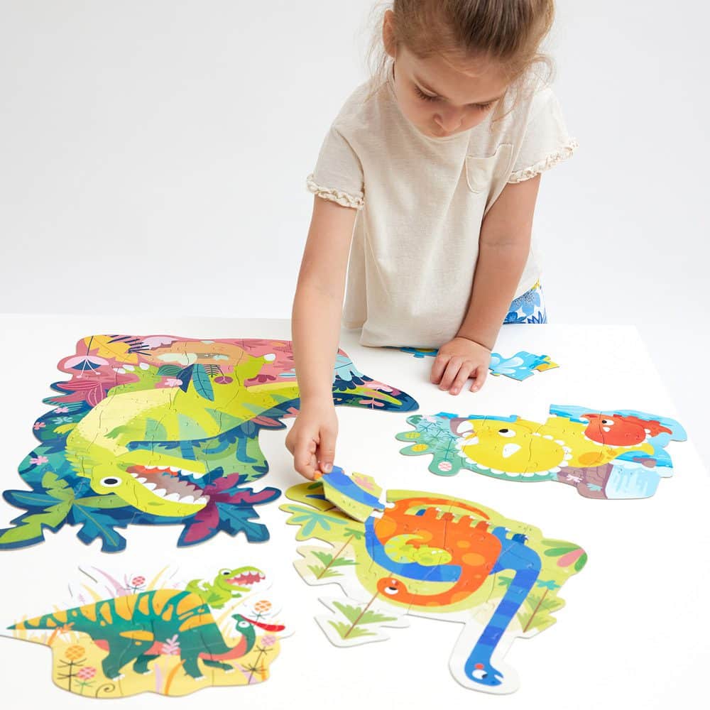 4 Puzzles gigantes evolutivos - Dinossauros | Banana Panda Mini-Me - Baby & Kids Store