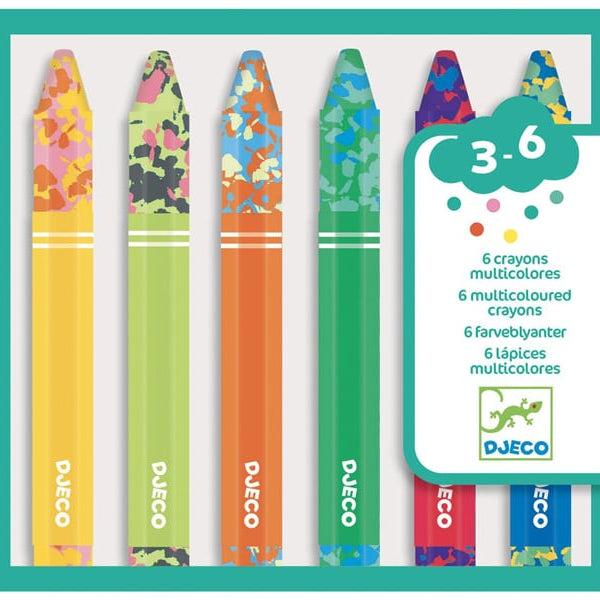 6 Lápis de Cera Multicoloridos +3 anos | DJECO - Mini-Me