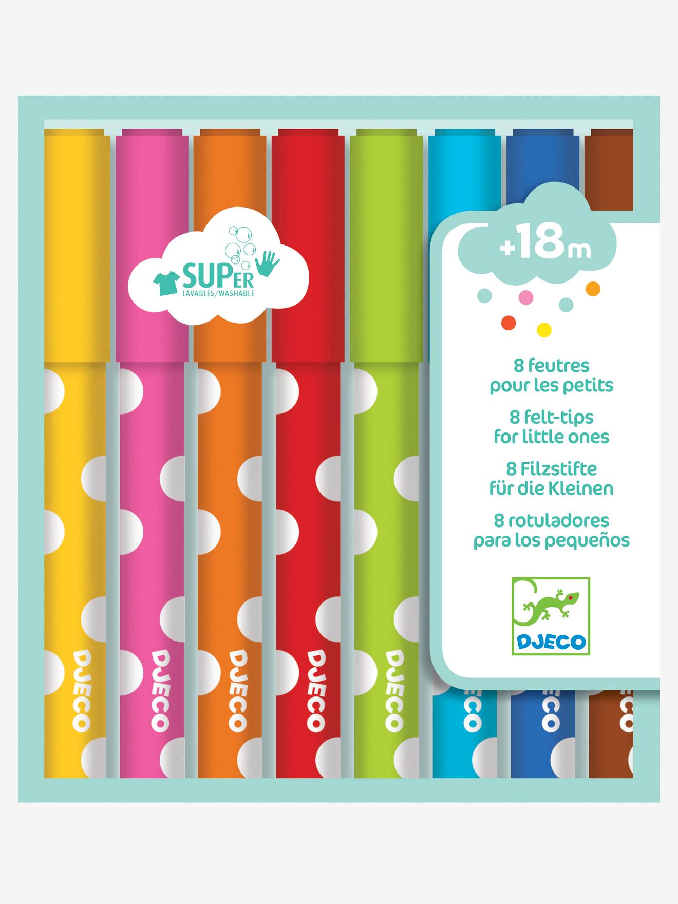 8 Canetas marcadores "Super laváveis" - Djeco Mini-Me - Baby & Kids Store