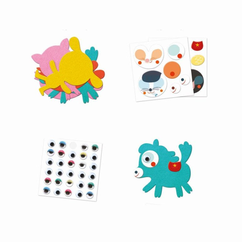 Adoro Animais – Criar com Autocolantes Textura | Djeco Djeco Mini-Me - Baby & Kids Store